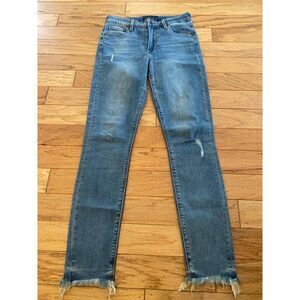 Lucky Brand Bridgette Skinny Womens mid-rise distressed frayed hem jeans sz 2/26